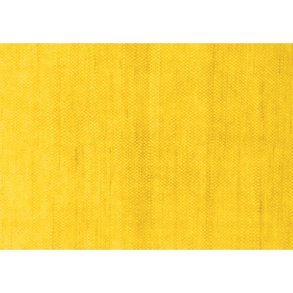 Ahgly Company Machine Washable Indoor Rectangle Solid Yellow Modern Area Rugs, 5' x 7'