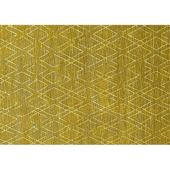 Ahgly Company Machine Washable Indoor Rectangle Solid Yellow Modern Area Rugs, 7' x 10'