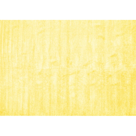 Ahgly Company Machine Washable Indoor Rectangle Solid Yellow Modern Area Rugs, 7' x 10'