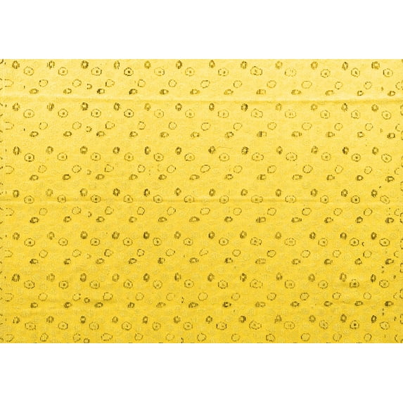 Ahgly Company Machine Washable Indoor Rectangle Solid Yellow Modern Area Rugs, 8' x 10'