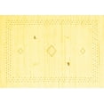 thumbnail image 1 of Ahgly Company Machine Washable Indoor Rectangle Solid Yellow Modern Area Rugs, 8' x 12', 1 of 4