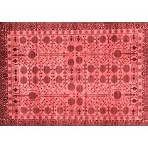 Ahgly Company Machine Washable Indoor Rectangle Southwestern Red Country Area Rugs, 5' x 7'