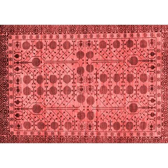 Ahgly Company Machine Washable Indoor Rectangle Southwestern Red Country Area Rugs, 5' x 7'