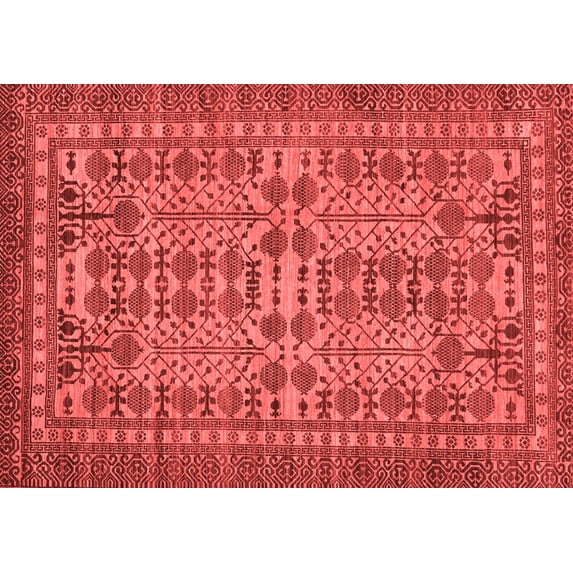 Ahgly Company Machine Washable Indoor Rectangle Southwestern Red Country Area Rugs, 7' x 10'