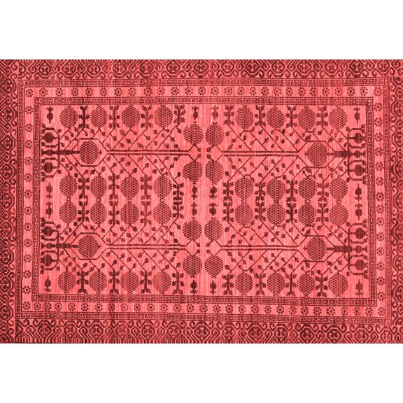Ahgly Company Machine Washable Indoor Rectangle Southwestern Red Country Area Rugs, 7' x 10'