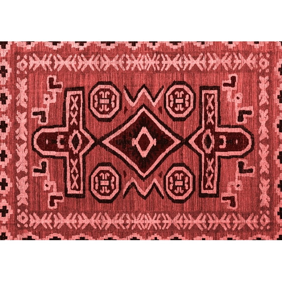 Ahgly Company Machine Washable Indoor Rectangle Southwestern Red Country Area Rugs, 8' x 10'