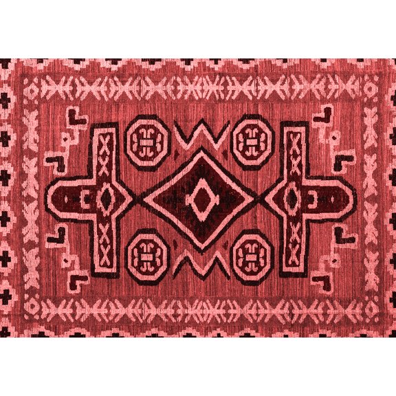 Ahgly Company Machine Washable Indoor Rectangle Southwestern Red Country Area Rugs, 8' x 10'