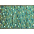 thumbnail image 1 of Ahgly Company Machine Washable Indoor Rectangle Southwestern Turquoise Blue Country Area Rugs, 8' x 10', 1 of 4