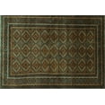 thumbnail image 1 of Ahgly Company Machine Washable Indoor Rectangle Southwestern Turquoise Blue Country Area Rugs, 8' x 12', 1 of 4