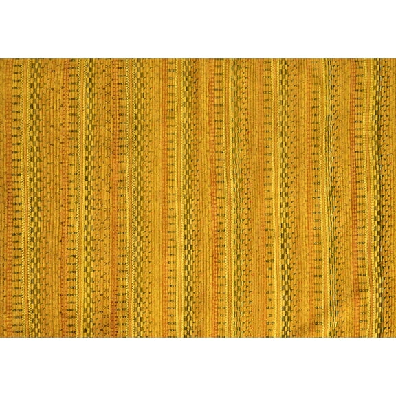 Ahgly Company Machine Washable Indoor Rectangle Southwestern Yellow Country Area Rugs, 4' x 6'