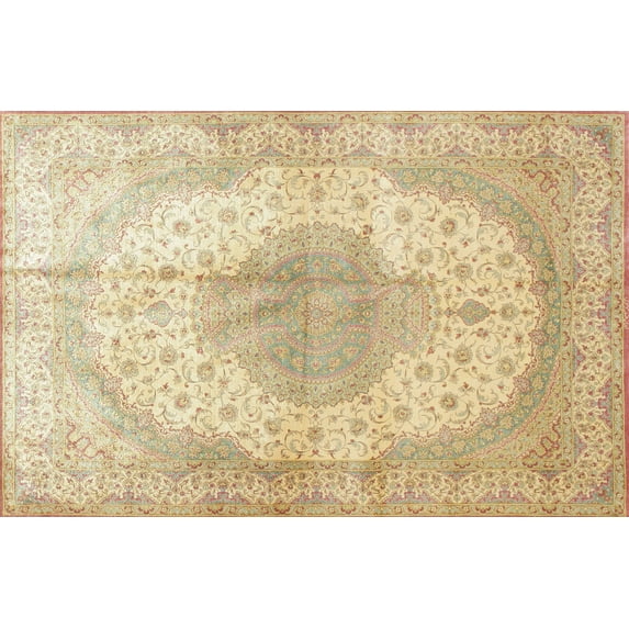 Ahgly Company Machine Washable Indoor Rectangle Traditional Brown Gold Area Rugs, 5' x 8'