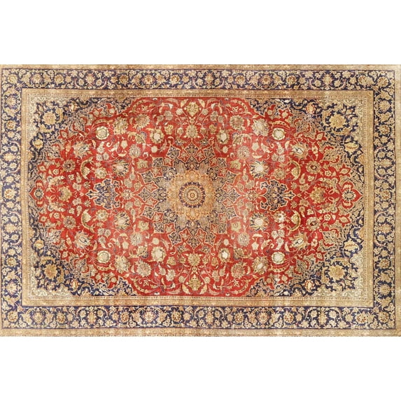 Ahgly Company Machine Washable Indoor Rectangle Traditional Chestnut Red Area Rugs, 6' x 9'