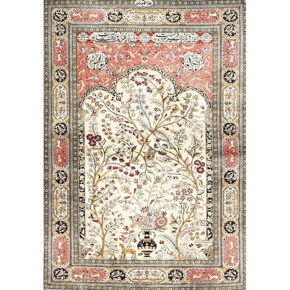 Ahgly Company Machine Washable Indoor Rectangle Traditional Dark Almond Brown Area Rugs, 8' x 12'