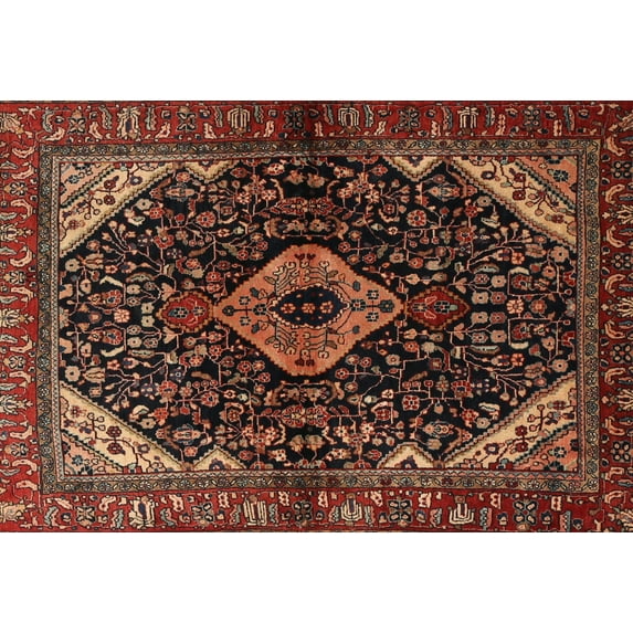 Ahgly Company Machine Washable Indoor Rectangle Traditional Gold Brown Area Rugs, 3' x 5'