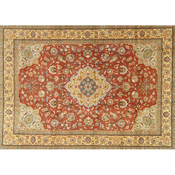 Ahgly Company Machine Washable Indoor Rectangle Traditional Mahogany Brown Area Rugs, 4' x 6'
