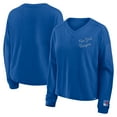thumbnail image 1 of Women's Fanatics Blue New York Rangers Oversized All Out Effort Long Sleeve Henley T-Shirt, 1 of 5
