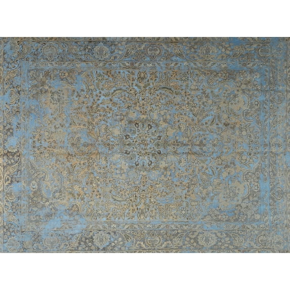 Ahgly Company Machine Washable Indoor Rectangle Traditional Smokey Gray Area Rugs, 8' x 10'
