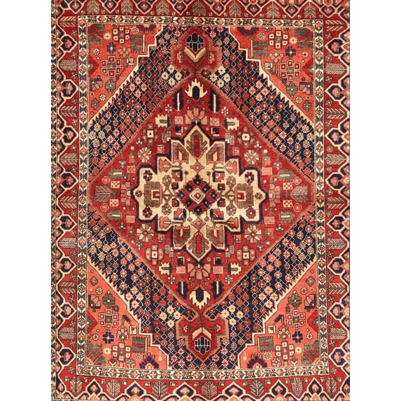 Ahgly Company Machine Washable Indoor Rectangle Traditional Sunrise Orange Area Rugs, 2' x 5'