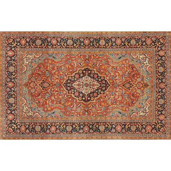Ahgly Company Machine Washable Indoor Rectangle Traditional Tomato Red Area Rugs, 2' x 3'