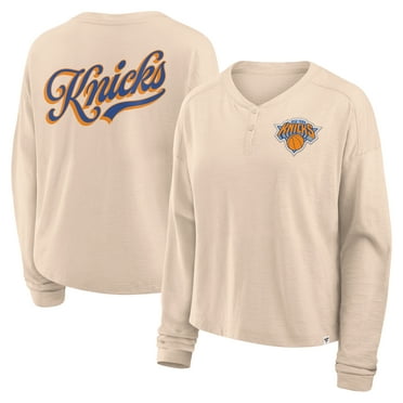 Women's-Fanatics Natural New York Knicks Boxed Out Drop Fashion Long Sleeve T-Shirt
