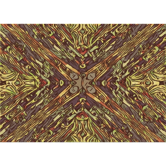 Ahgly Company Machine Washable Indoor Rectangle Transitional Caramel Brown Area Rugs, 8' x 12'
