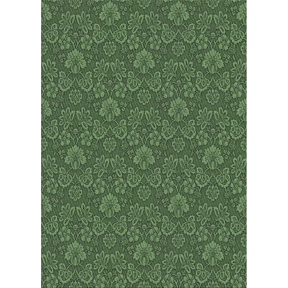 Ahgly Company Machine Washable Indoor Rectangle Transitional Dark Forest Green Area Rugs, 2' x 4'