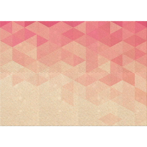 Ahgly Company Machine Washable Indoor Rectangle Transitional Deep Peach Orange Area Rugs, 5' x 7'