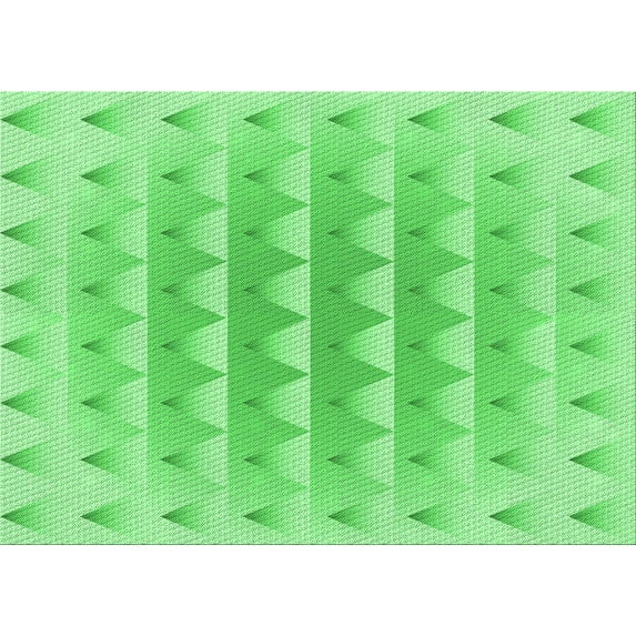 Ahgly Company Machine Washable Indoor Rectangle Transitional Green Area Rugs, 6' x 9'