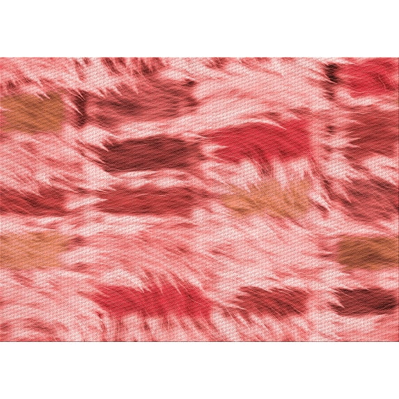 Ahgly Company Machine Washable Indoor Rectangle Transitional Light Coral Pink Area Rugs, 7' x 10'