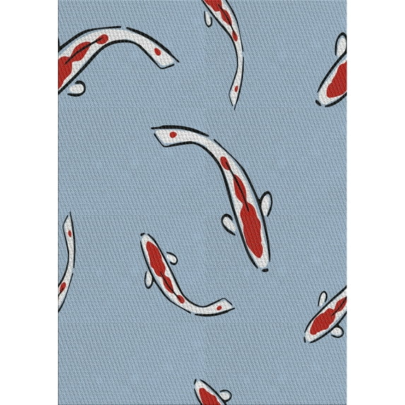 Ahgly Company Machine Washable Indoor Rectangle Transitional Light Day Blue Area Rugs, 5' x 8'