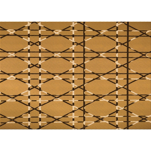 Ahgly Company Machine Washable Indoor Rectangle Transitional Mahogany Brown Area Rugs, 7' x 10'