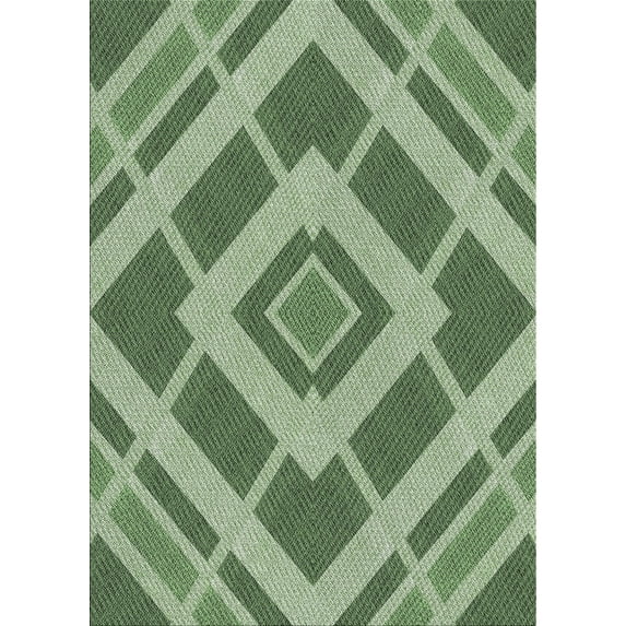 Ahgly Company Machine Washable Indoor Rectangle Transitional Medium Forest Green Area Rugs, 4' x 6'