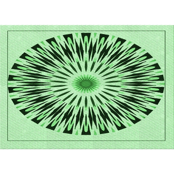 Ahgly Company Machine Washable Indoor Rectangle Transitional Mint Green Area Rugs, 7' x 9'