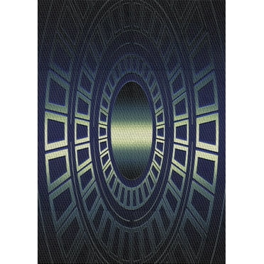 Ahgly Company Machine Washable Indoor Rectangle Transitional Night Black Area Rugs, 9' x 12'