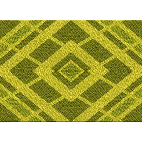 Ahgly Company Machine Washable Indoor Rectangle Transitional Olive Green Area Rugs, 5' x 7'