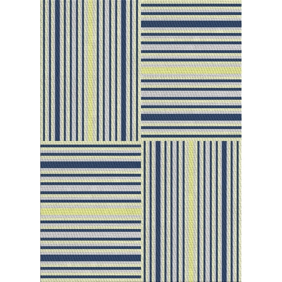 Ahgly Company Machine Washable Indoor Rectangle Transitional Purple Navy Blue Area Rugs, 7' x 9'