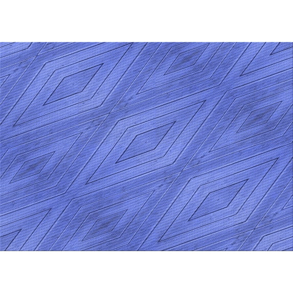 Ahgly Company Machine Washable Indoor Rectangle Transitional Sky Blue Area Rugs, 2' x 5'