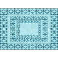 thumbnail image 1 of Ahgly Company Machine Washable Indoor Rectangle Transitional Tron Blue Area Rugs, 2' x 5', 1 of 7