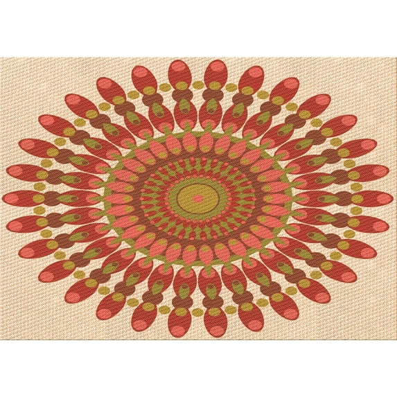 Ahgly Company Machine Washable Indoor Rectangle Transitional Yellow Area Rugs, 4' x 6'