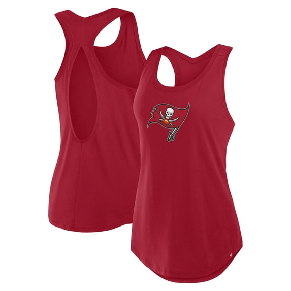 Women's Fanatics Red Tampa Bay Buccaneers Iron Fan Tank Top