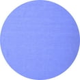 thumbnail image 1 of Ahgly Company Machine Washable Indoor Round Abstract Blue Contemporary Area Rugs, 3' Round, 1 of 4