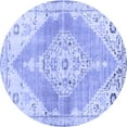 thumbnail image 1 of Ahgly Company Machine Washable Indoor Round Abstract Blue Contemporary Area Rugs, 6' Round, 1 of 4