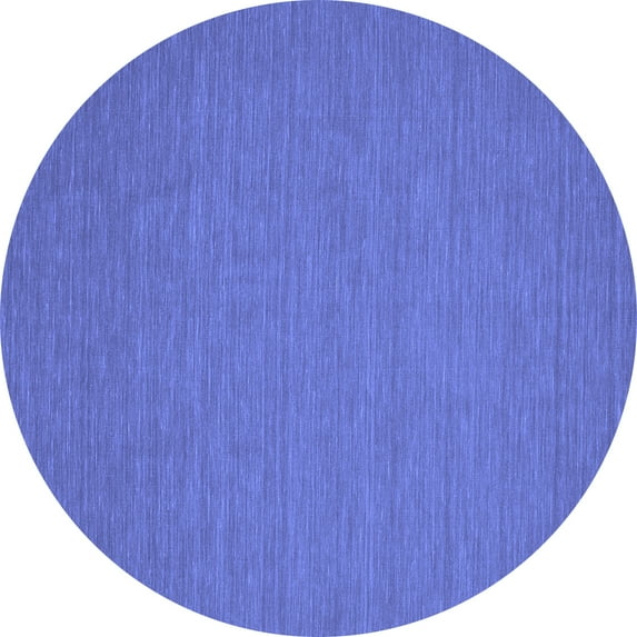 Ahgly Company Machine Washable Indoor Round Abstract Blue Contemporary Area Rugs, 6' Round