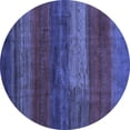 thumbnail image 1 of Ahgly Company Machine Washable Indoor Round Abstract Blue Contemporary Area Rugs, 8' Round, 1 of 4