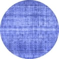 thumbnail image 1 of Ahgly Company Machine Washable Indoor Round Abstract Blue Contemporary Area Rugs, 8' Round, 1 of 4