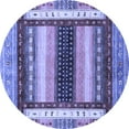 thumbnail image 1 of Ahgly Company Machine Washable Indoor Round Abstract Blue Modern Area Rugs, 3' Round, 1 of 4