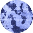 thumbnail image 1 of Ahgly Company Machine Washable Indoor Round Abstract Blue Modern Area Rugs, 4' Round, 1 of 4