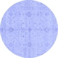 thumbnail image 1 of Ahgly Company Machine Washable Indoor Round Abstract Blue Modern Area Rugs, 4' Round, 1 of 4