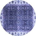 thumbnail image 1 of Ahgly Company Machine Washable Indoor Round Abstract Blue Modern Area Rugs, 5' Round, 1 of 4