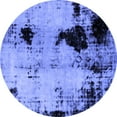thumbnail image 1 of Ahgly Company Machine Washable Indoor Round Abstract Blue Modern Area Rugs, 5' Round, 1 of 4